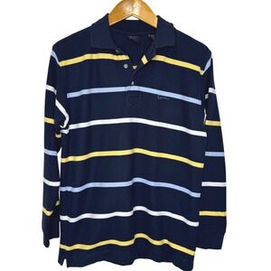 Kani Gold Striped Polo Shirt Mens XL Blue